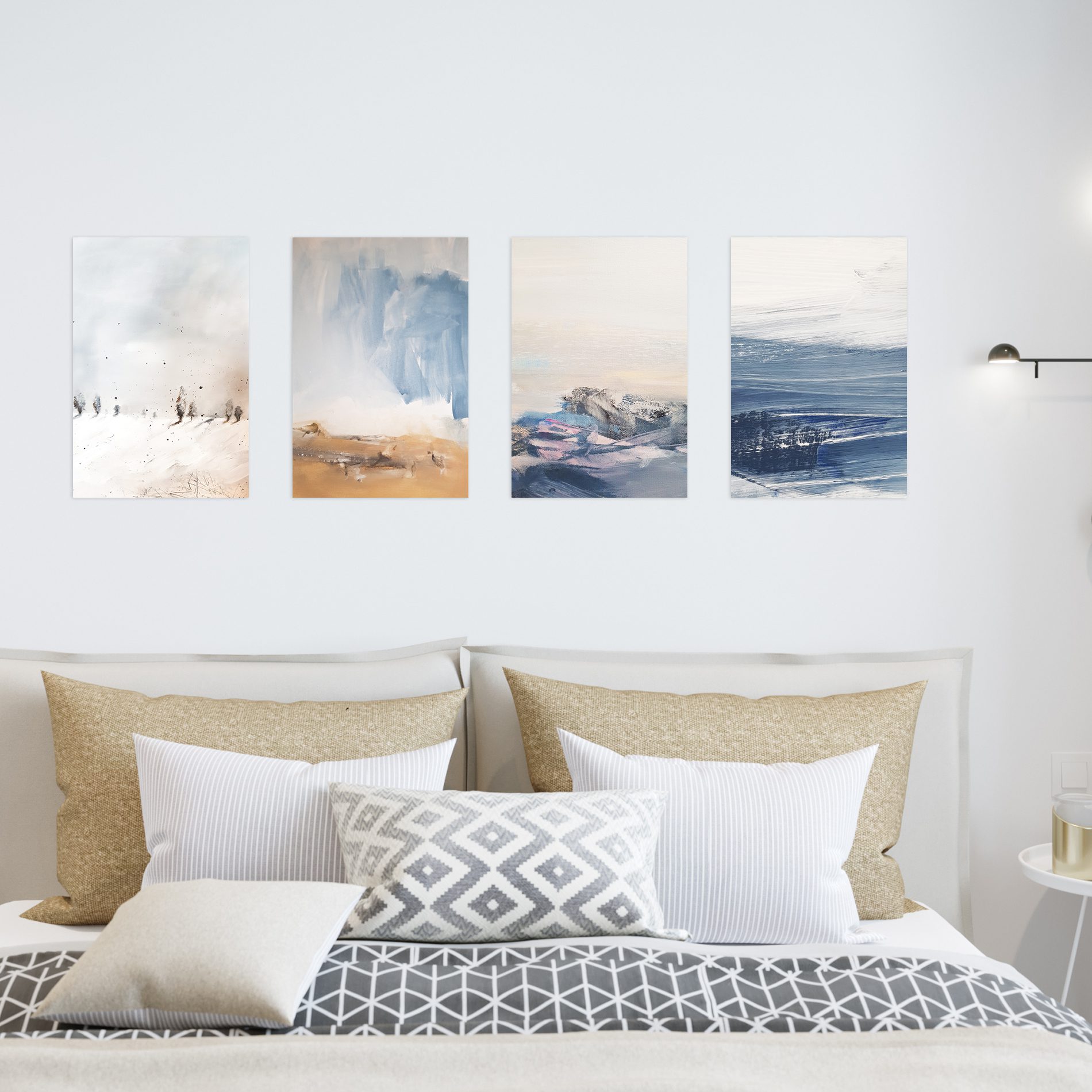 Placas Decorativas Abstratas MDF 20x30cm Kit 4un 