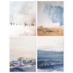 Placas Decorativas Abstratas MDF 30x40cm Kit 4un