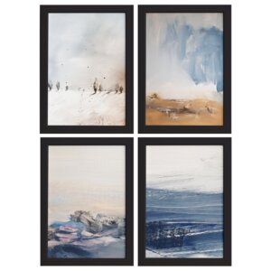 Quadros Abstratas Moldura Preta 33x43cm 4un