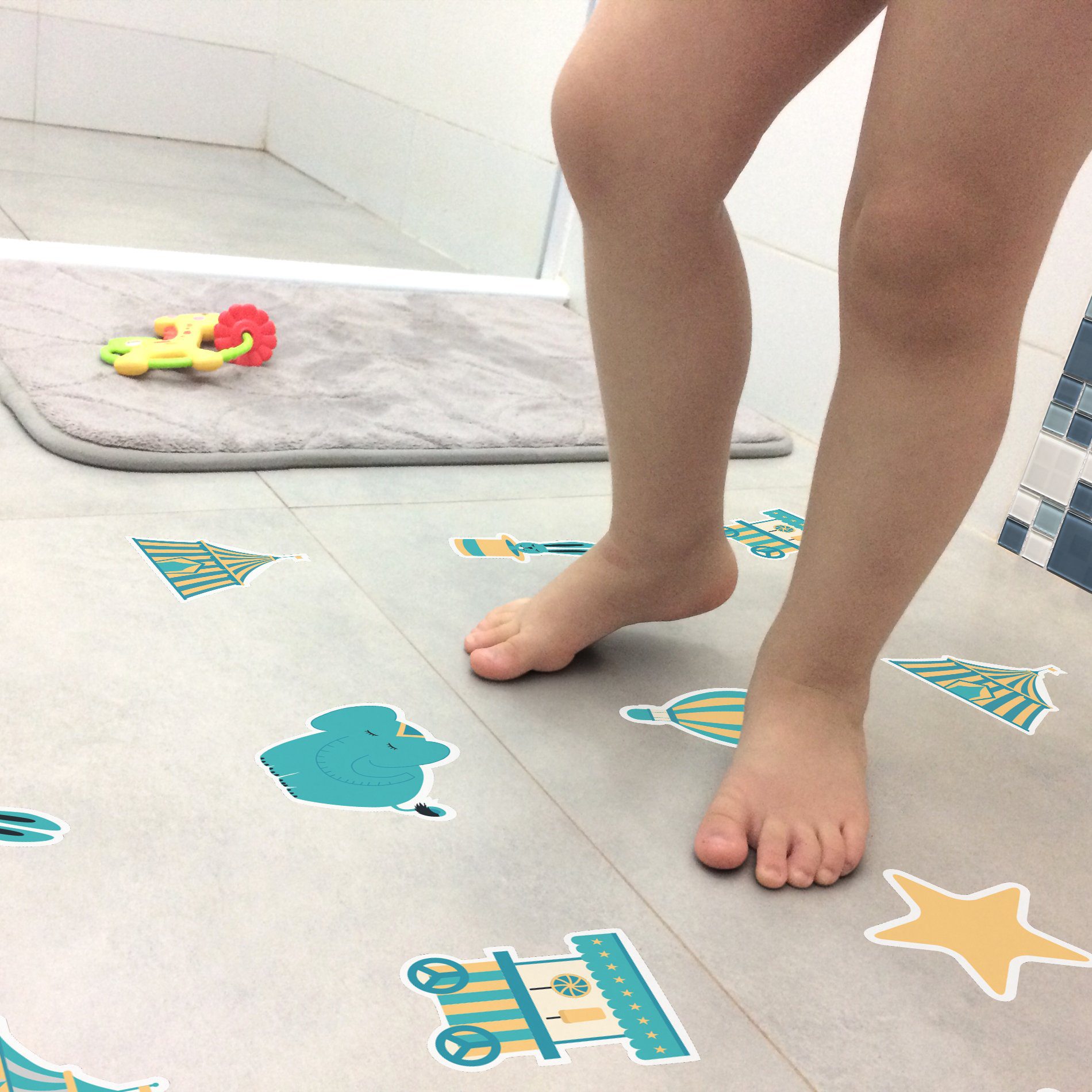 Adesivo Piso de Banheiro Antiderrapante Circo Infantil 