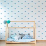 Adesivo de Parede Corações Aquarela Azul 55 un Cobre 5m²