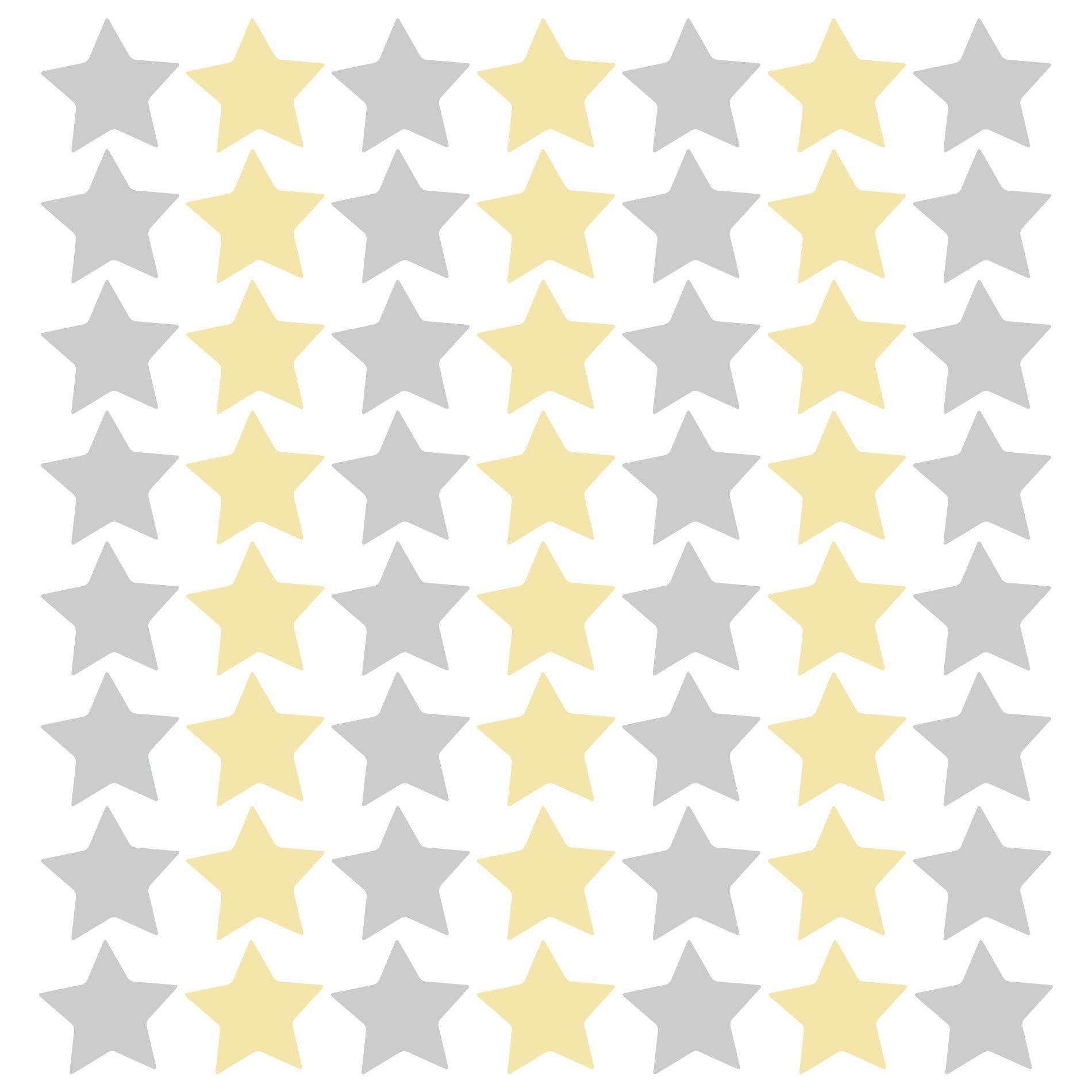 Adesivo de Parede Estrelas Cinza e Amarelo 54un