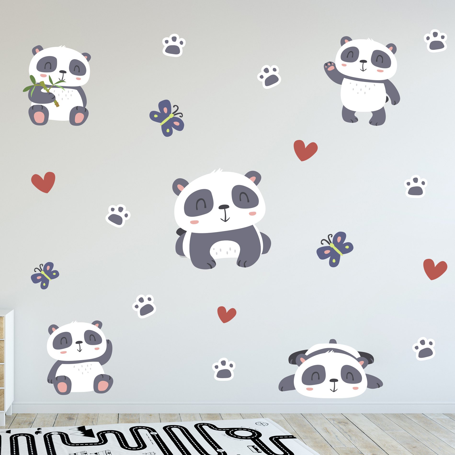 Adesivo de Parede Pandas Infantil