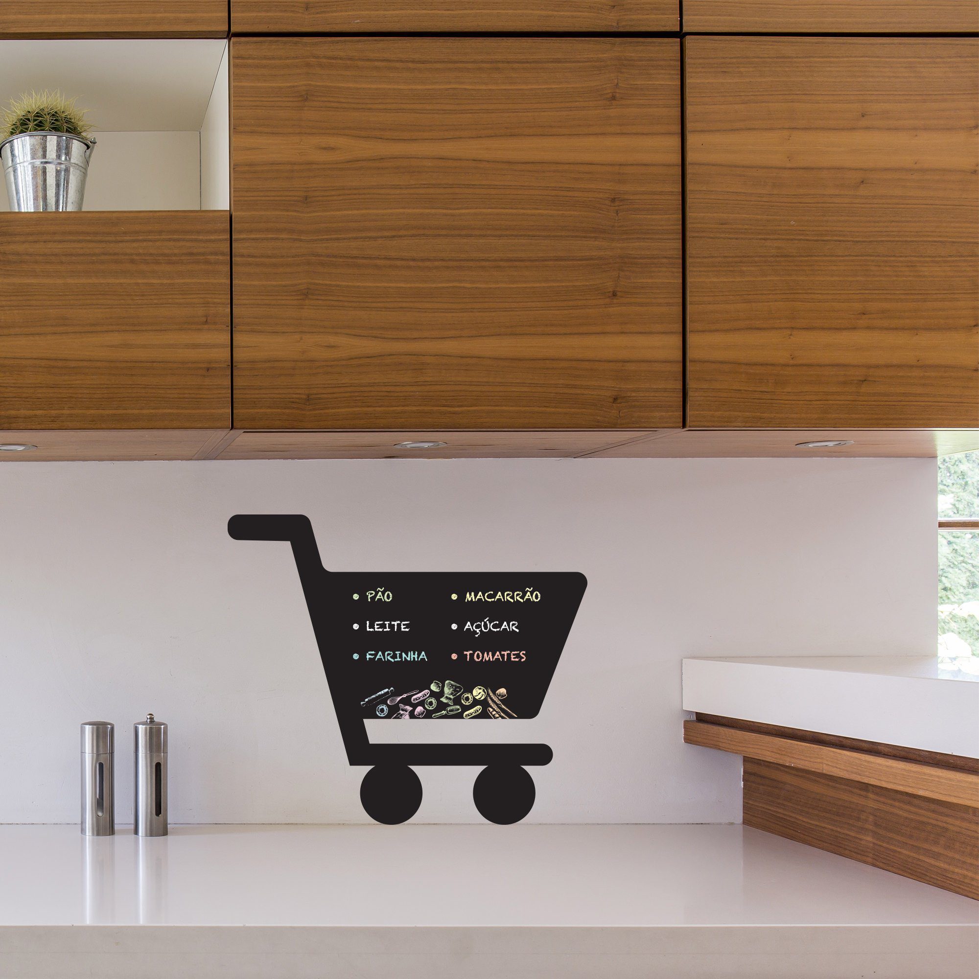 Adesivo de Parede Lousa Carrinho de compra