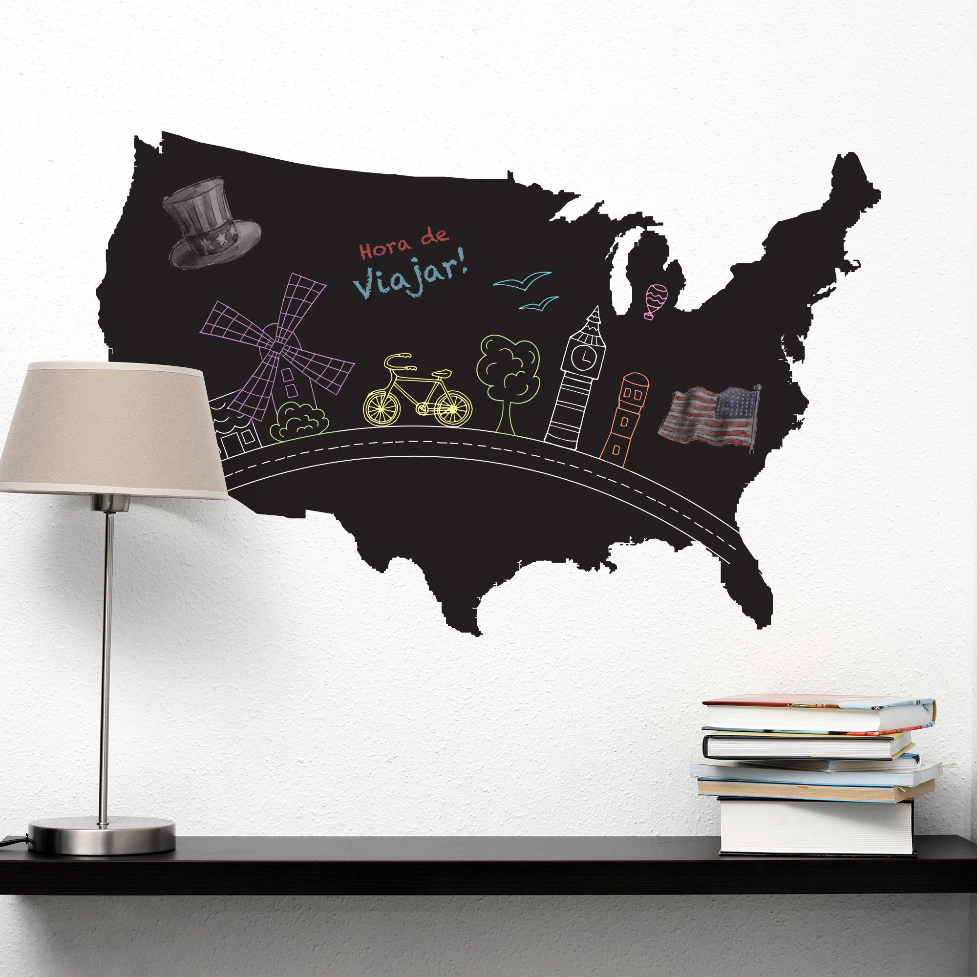Adesivo de Parede Lousa Estados Unidos