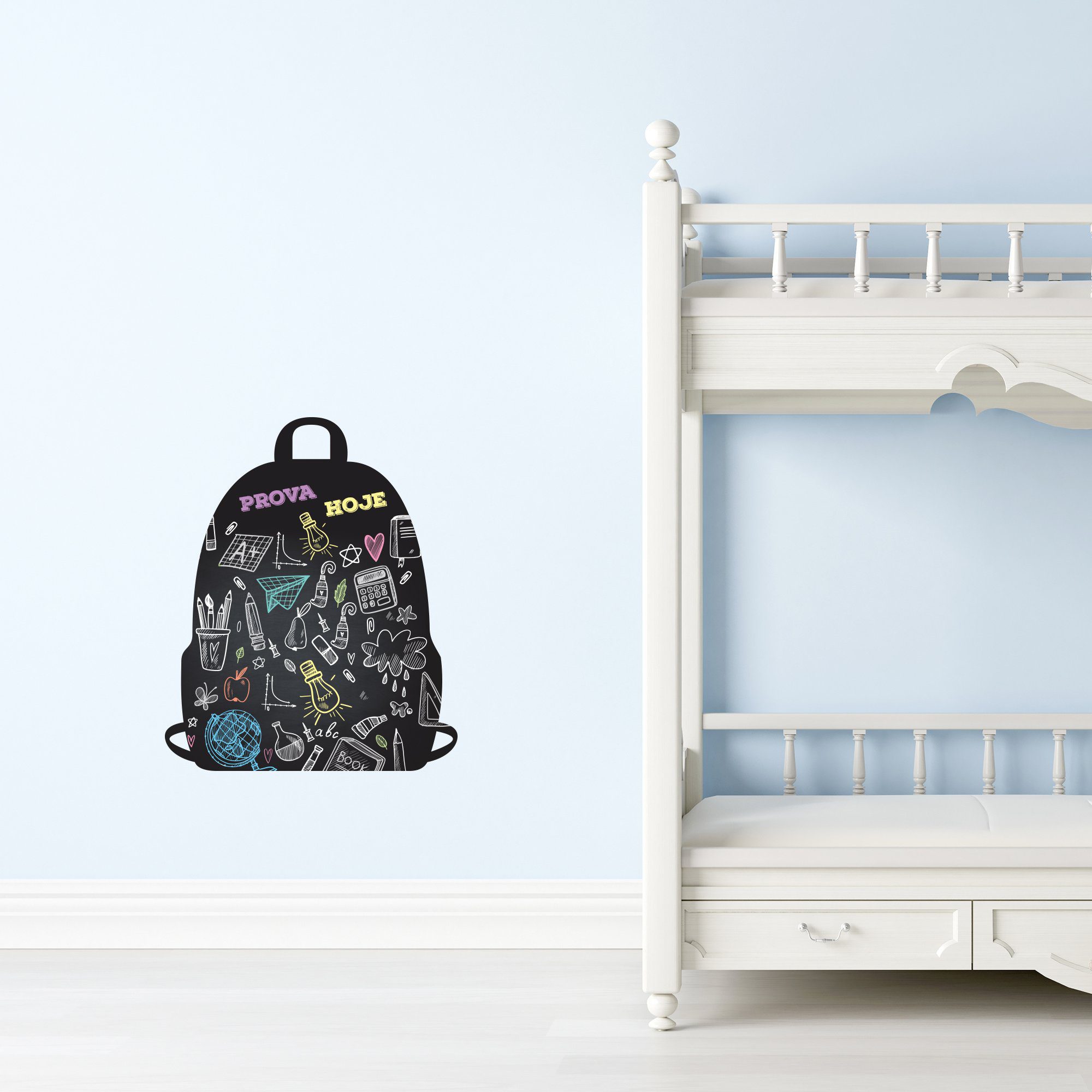 Adesivo de Parede Lousa Mochila Escola
