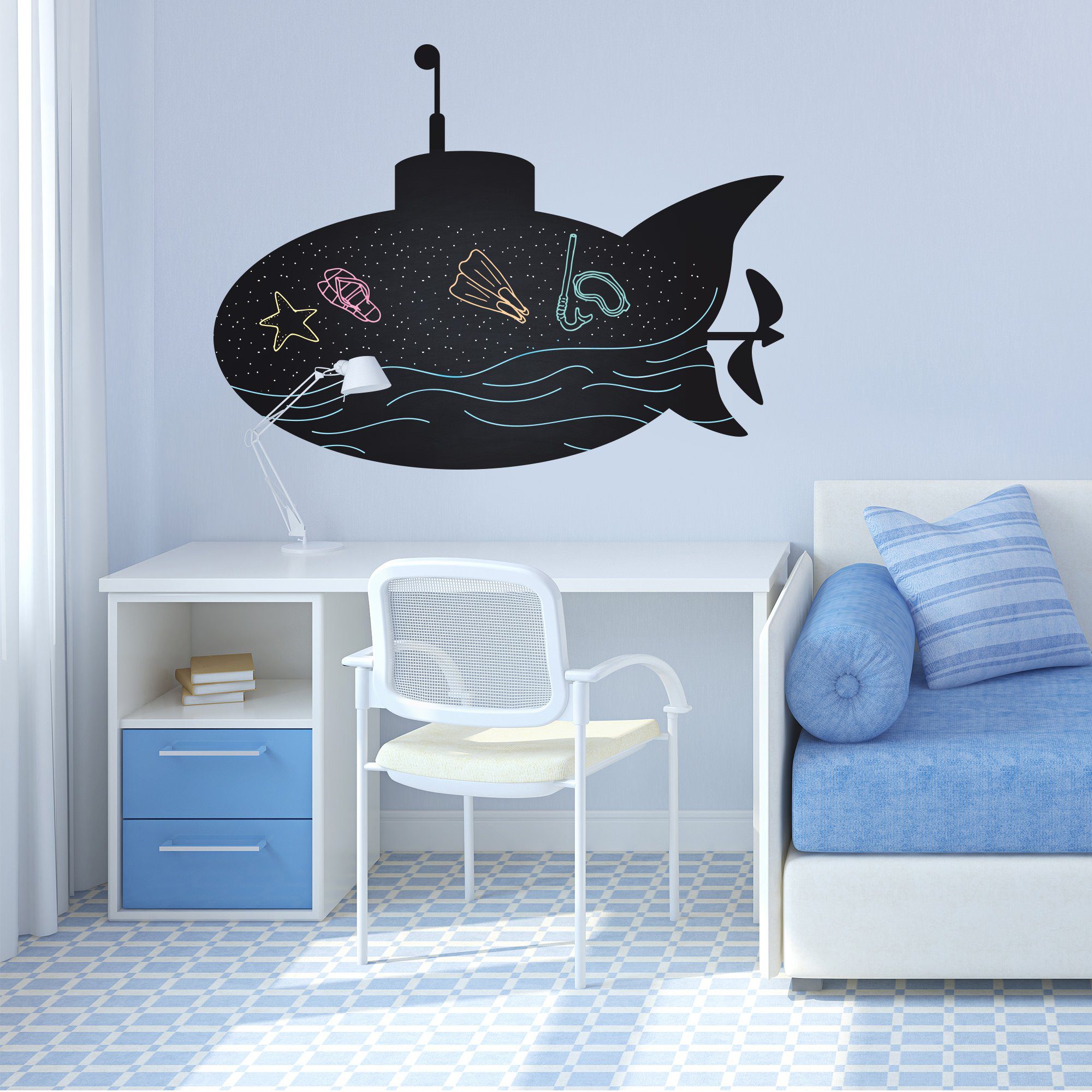 Adesivo de Parede Lousa Submarino