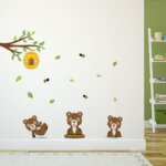 Adesivo de Parede Ursinhos e Abelhas Cobre 1,3m²