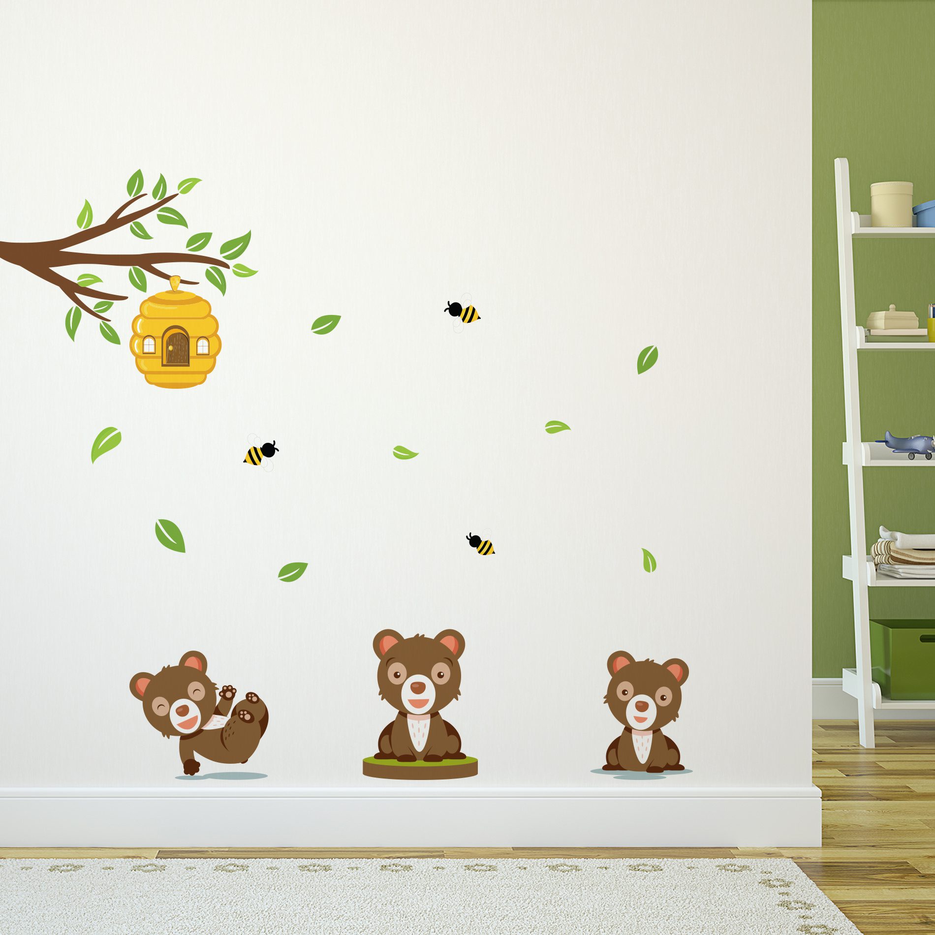 Adesivo de Parede Ursinhos e Abelhas Cobre 1,3m²