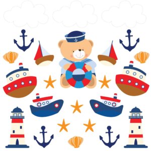 Adesivo de Parede Infantil Ursinho Marinheiro