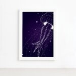 Quadro Constelação Água Viva Moldura Branca 22x32cm