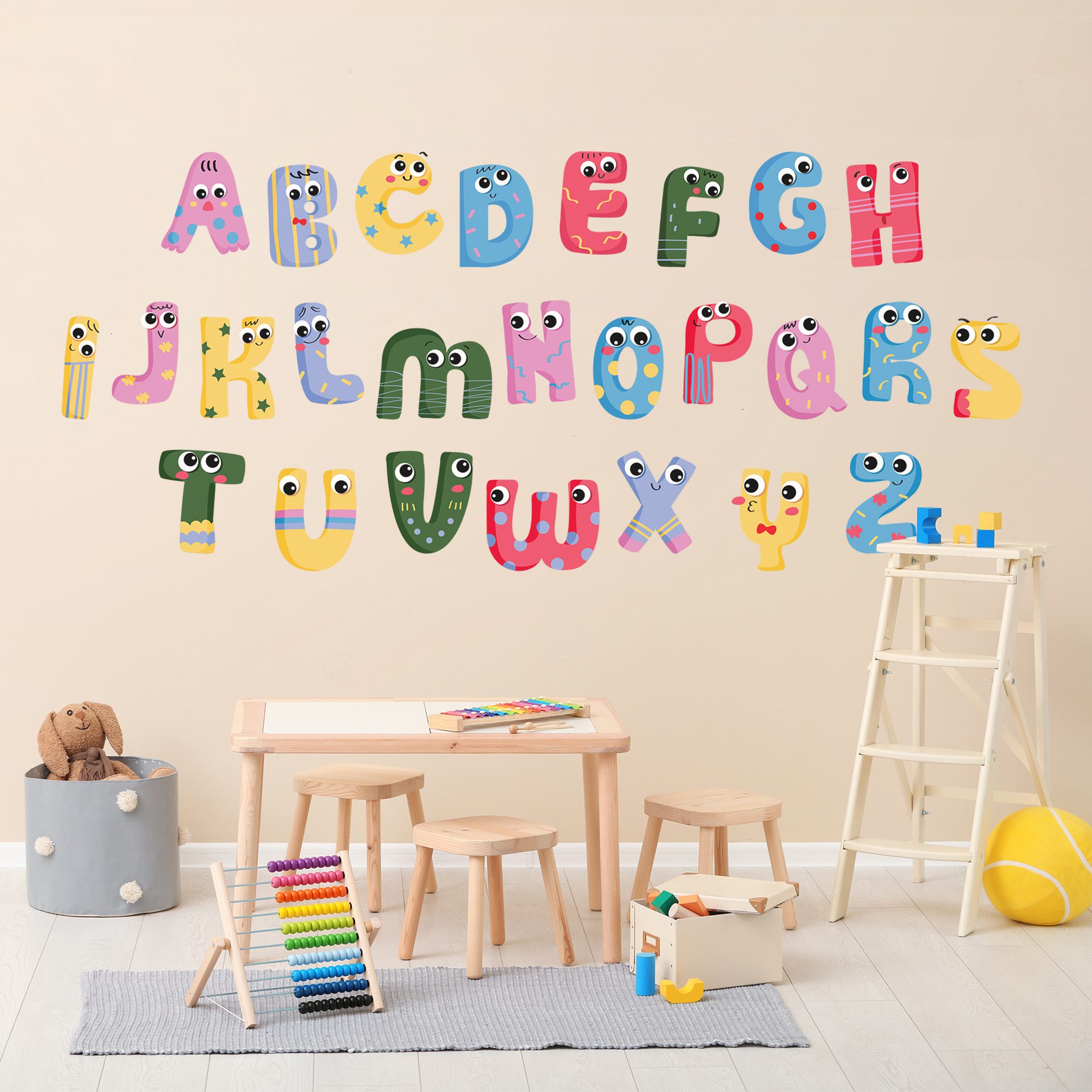 Adesivo de Parede Infantil Alfabeto Kids