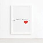 Quadro Quarto de Casal Amor Moldura Branca 22x32cm