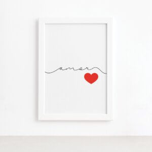 Quadro Amor Moldura Branca 22x32cm,Quadro Amor Moldura Branca 22x32cm