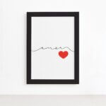 Quadro Quarto de Casal Amor Moldura Preta 22x32cm