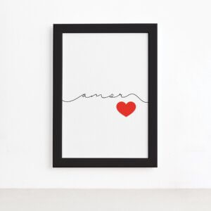 Quadro Amor Moldura Preta 22x32cm,Quadro Amor Moldura Preta 22x32cm