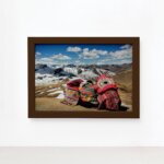 Quadro Paisagem Andes Peru Moldura Marrom 22x32cm