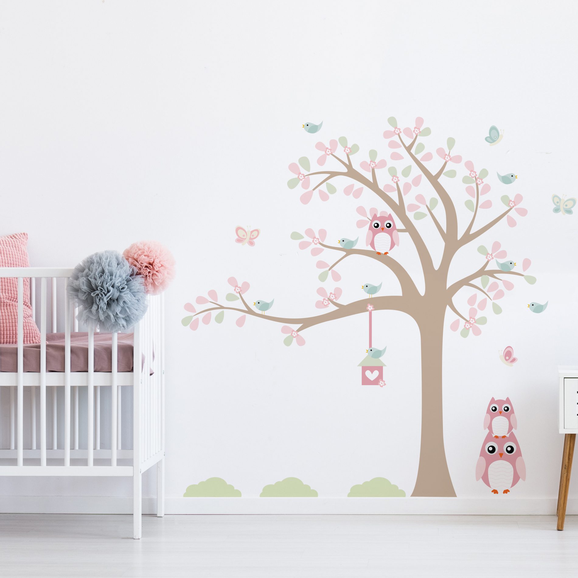 Adesivo de Parede Infantil Arvore Coruja Baby