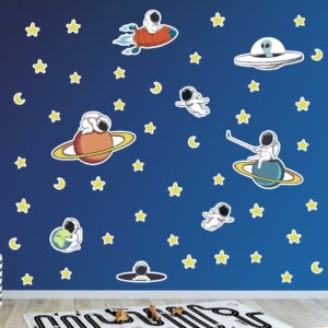 Adesivo de Parede Espaço e Astronauta 305x180cm