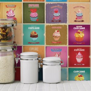 Adesivo de Azulejo Parede Cozinha Cake Vintage