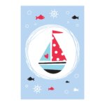 Placa Decorativa Barco Oceano20x30cm