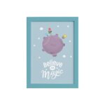 Quadro para Quarto de Bebê Planeta Principe Moldura Azul