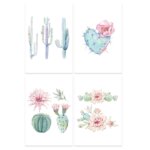 Placas Decorativas MDF Cactos Kit 4un 30x40cm