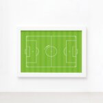 Quadro Futebol Kids Campo Moldura Branca 22x32cm