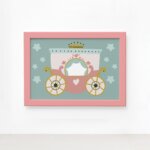 Quadro Carruagem da Princesa Moldura Rosa 22x32cm