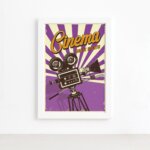 Quadro Vintage Cinema Moldura Branca 22x32cm