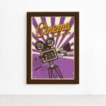 Quadro Vintage Cinema Moldura Marrom 22x32cm