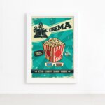 Quadro Vintage Cinema Tickets Moldura Branca 22x32cm