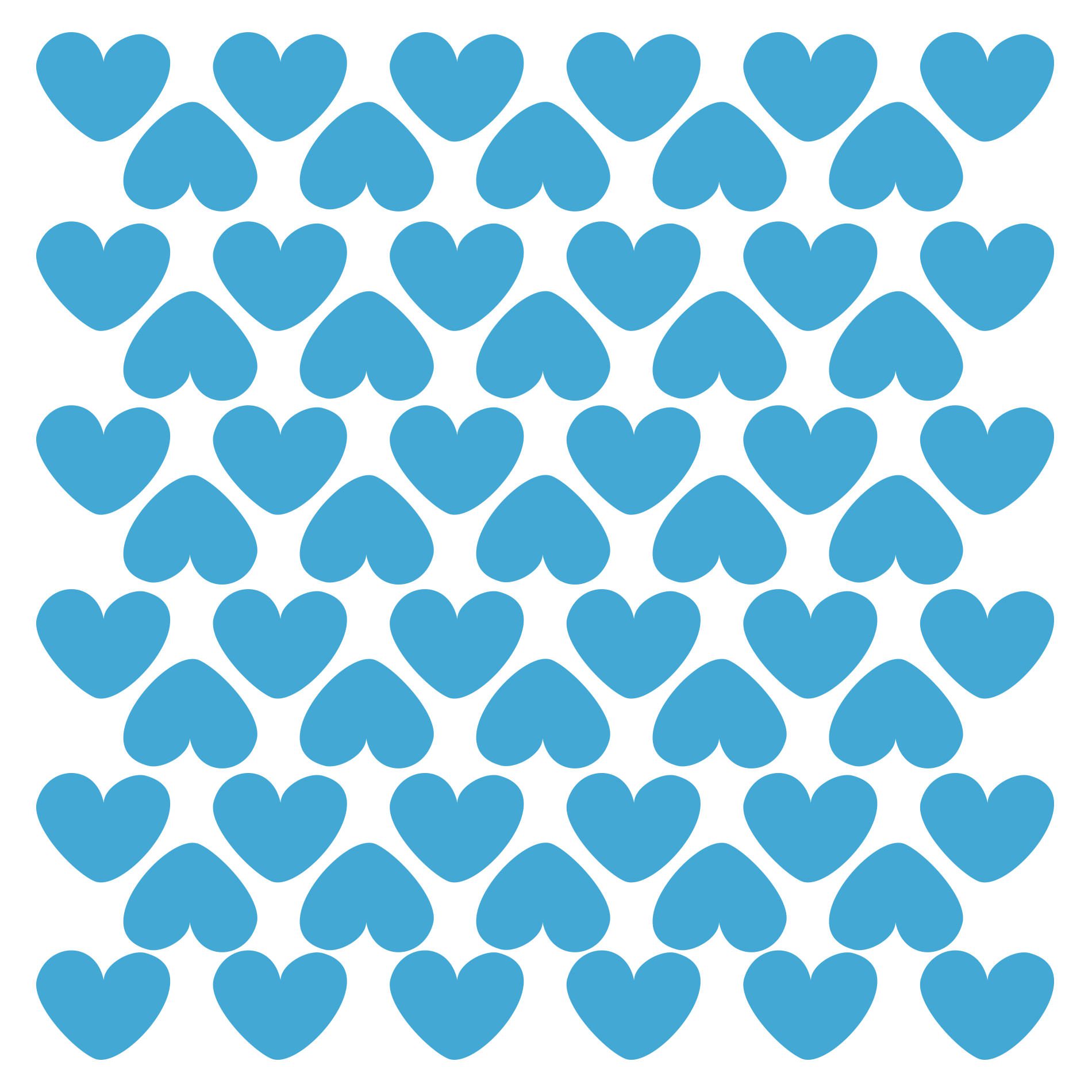 Adesivo de Corações Azul Médio 55un Cobre 5m²