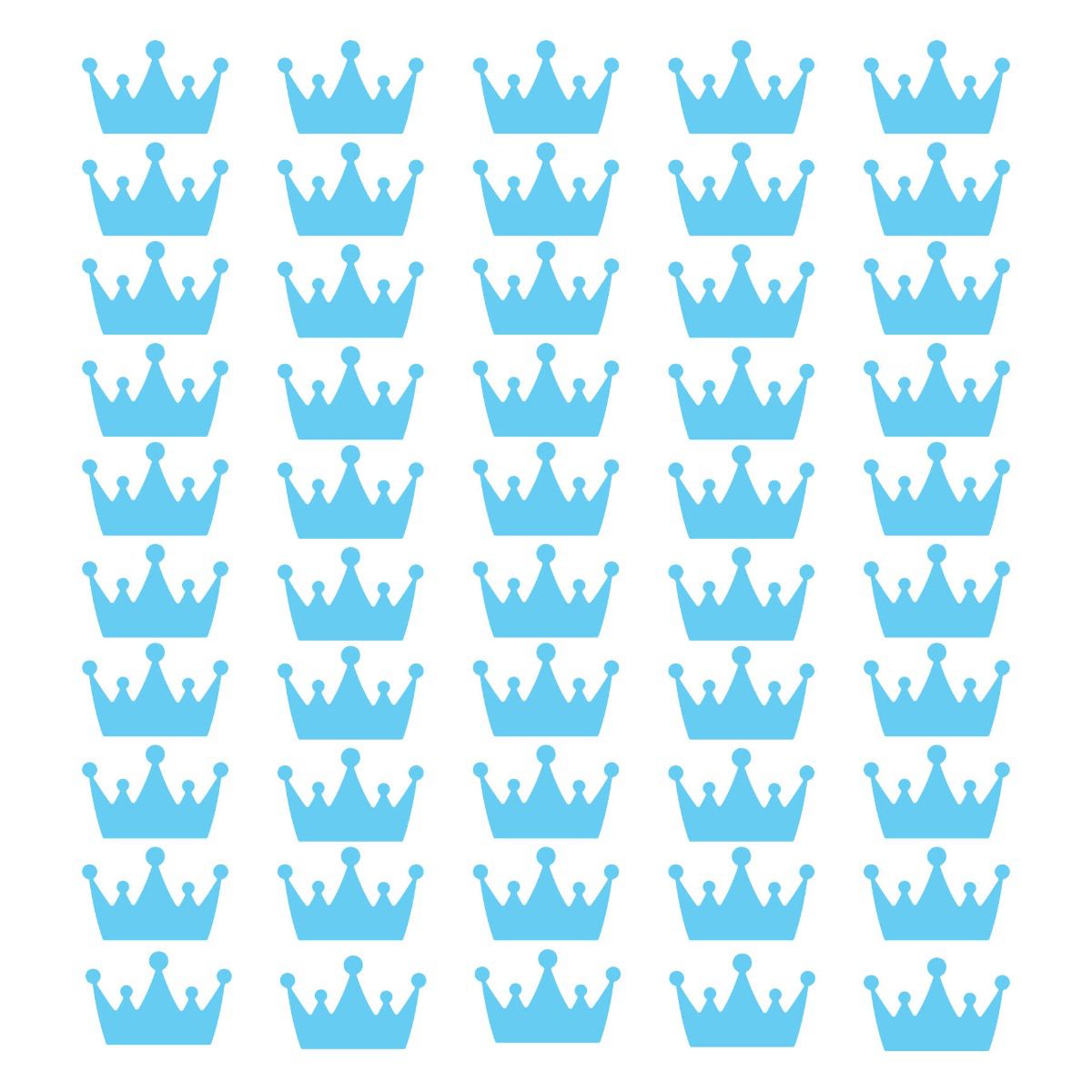 Adesivo de Parede Infantil Coroa Azul Fosco 50un cobre 2m²