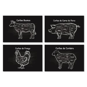 Placas Decorativas Churrasco Cortes Brasileiros