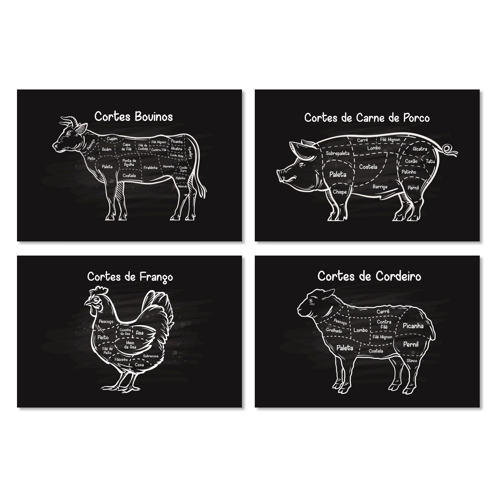 Placas Decorativas Churrasco Cortes Brasileiros
