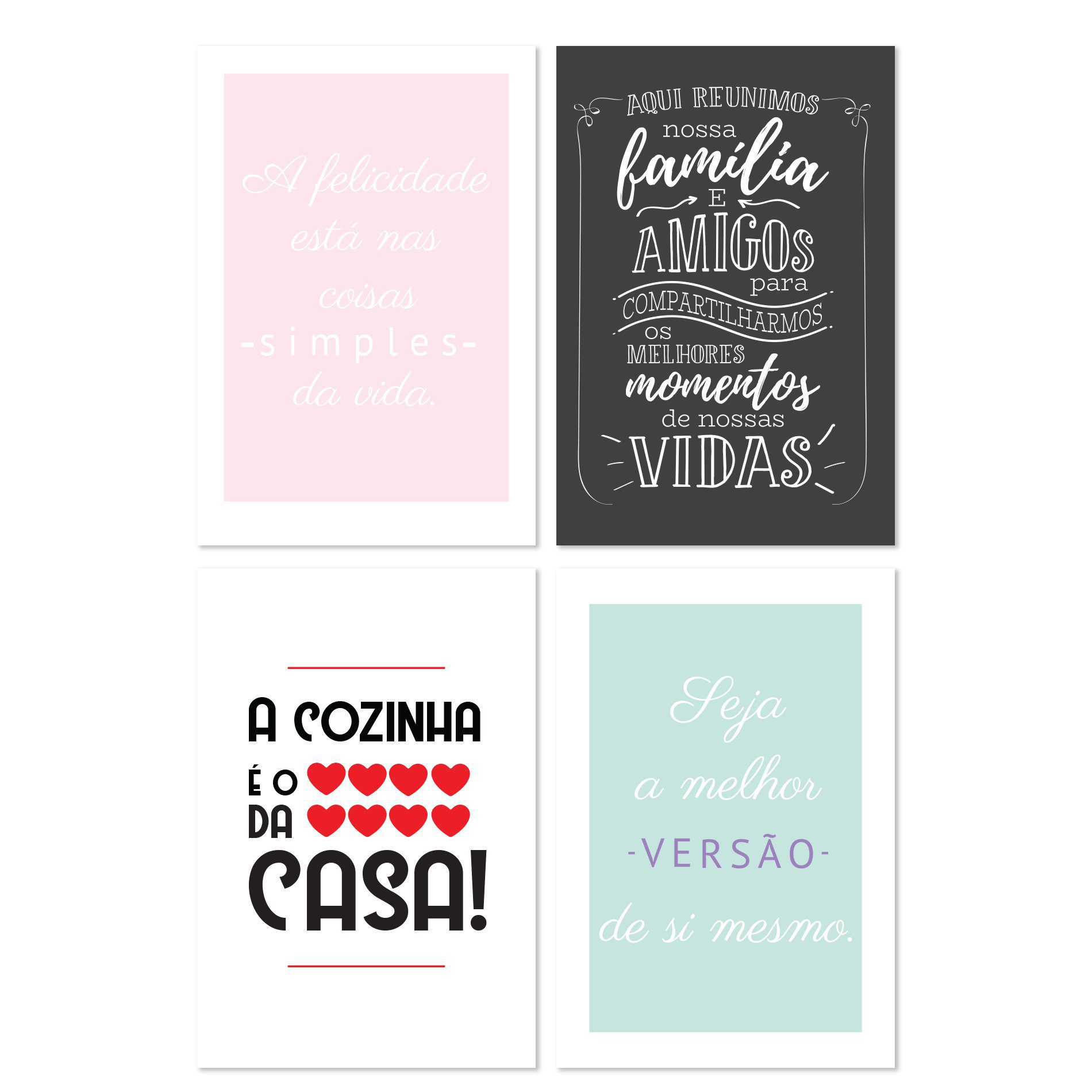 Placas Decorativas Cozinha Variada 20x30cm Kit 4un