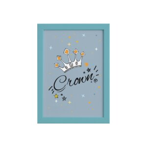 Quadro para Quarto Bebê Pequeno Príncipe Coroa Moldura Azul