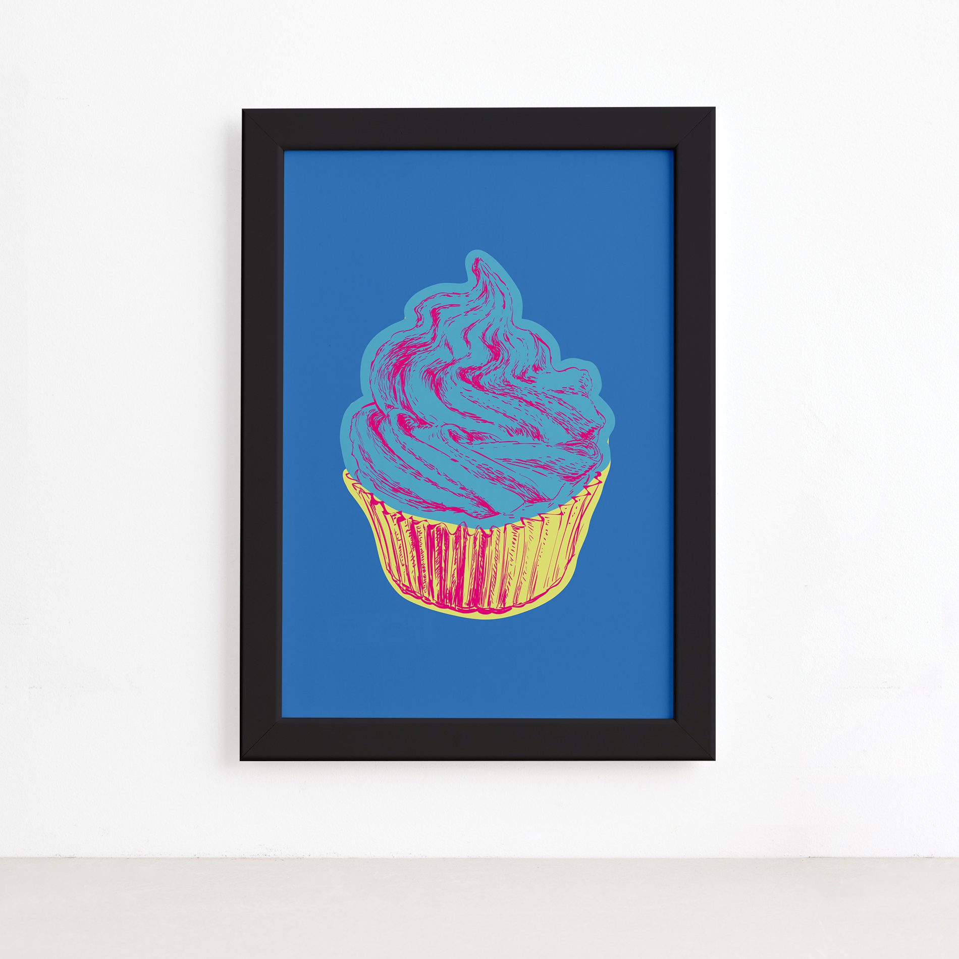 Quadro Cupcake Cozinha Moldura Preta 22x32cm,Quadro Cupcake Cozinha Moldura Preta 22x32cm