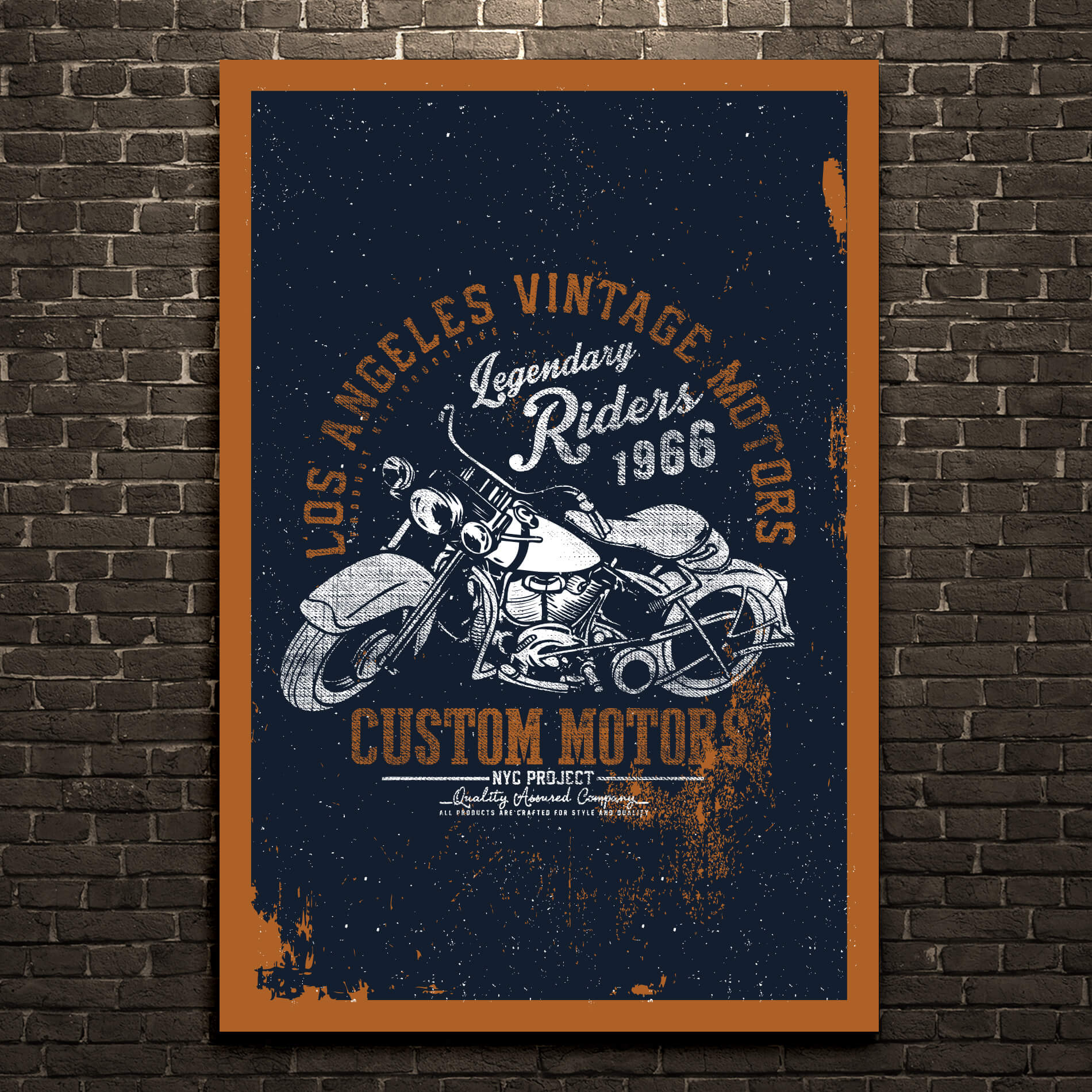 Placa Decorativa MDF Frase Custom Motors 30x40