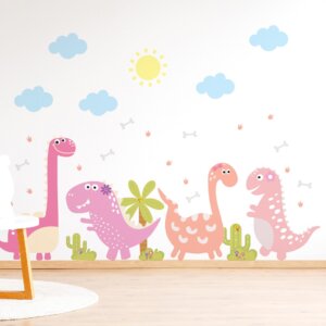 Adesivo de Parede Dinossauro Baby Menina