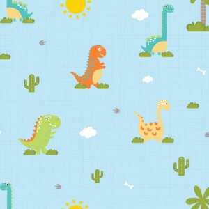 Papel de Parede Infantil Dinossauro Baby 