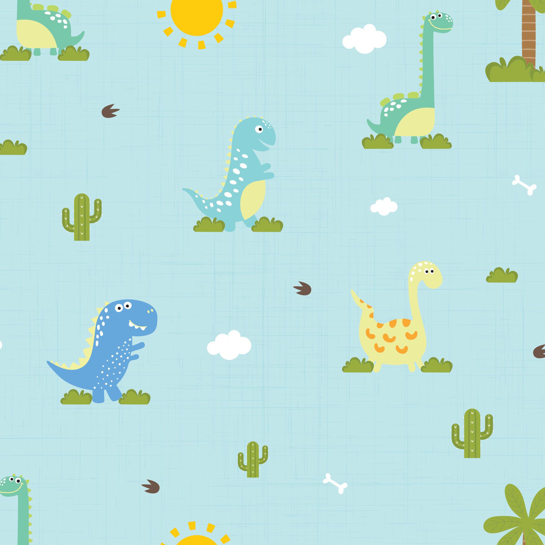 Papel de Parede Infantil Dinossauro Baby