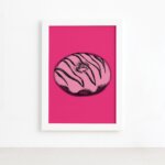 Quadro Cozinha Donut Moldura Branca 22x32cm