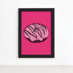 Quadro Cozinha Donut Moldura Preta 22x32cm