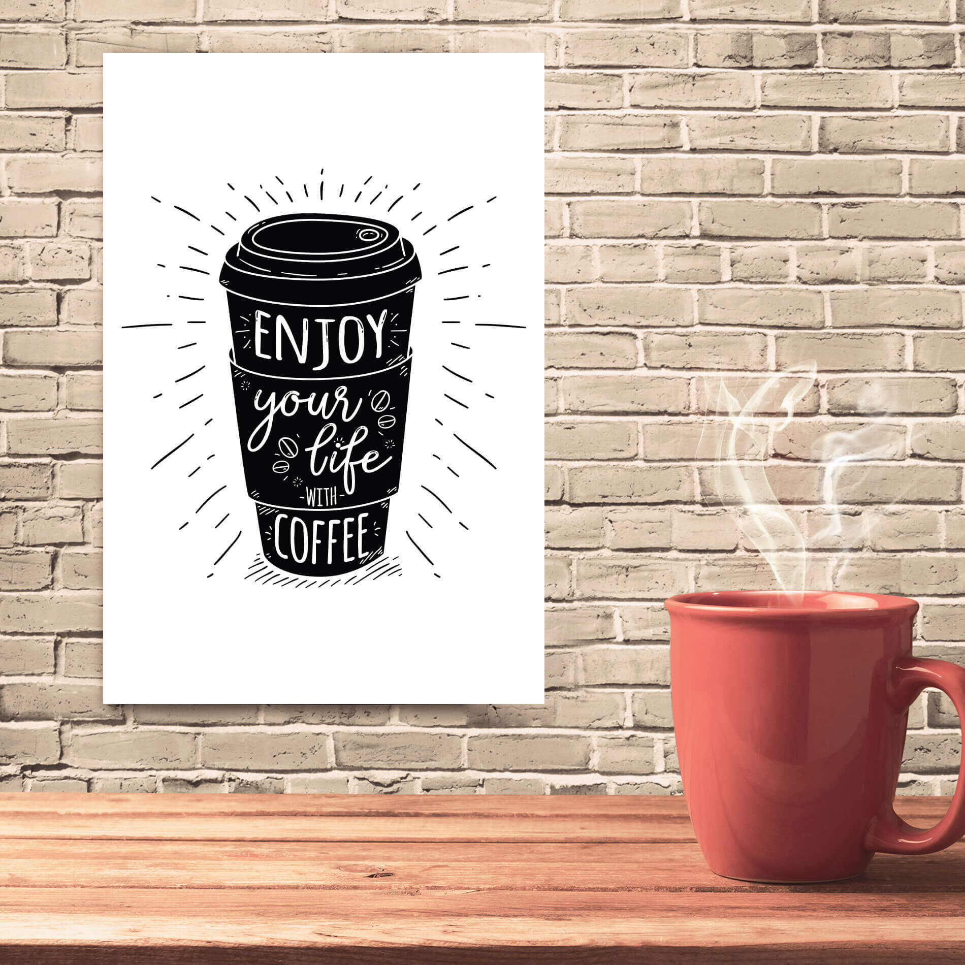 Placa Decorativa MDF Frase Enjoy Life 30x40