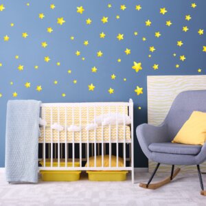 Adesivo de Parede Estrelas Amarelas 180un
