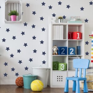 Adesivo de Parede Infantil Estrelas Azul Marinho 54un
