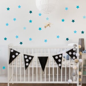 Adesivo de Parede Infantil Estrelas Azul 54un