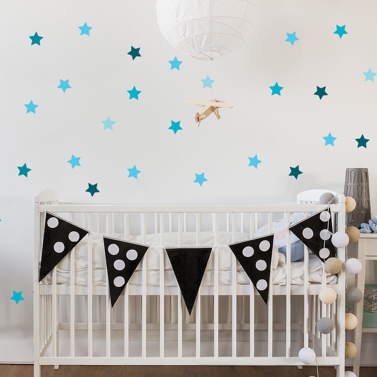 Adesivo de Parede Infantil Estrelas Azul 54un